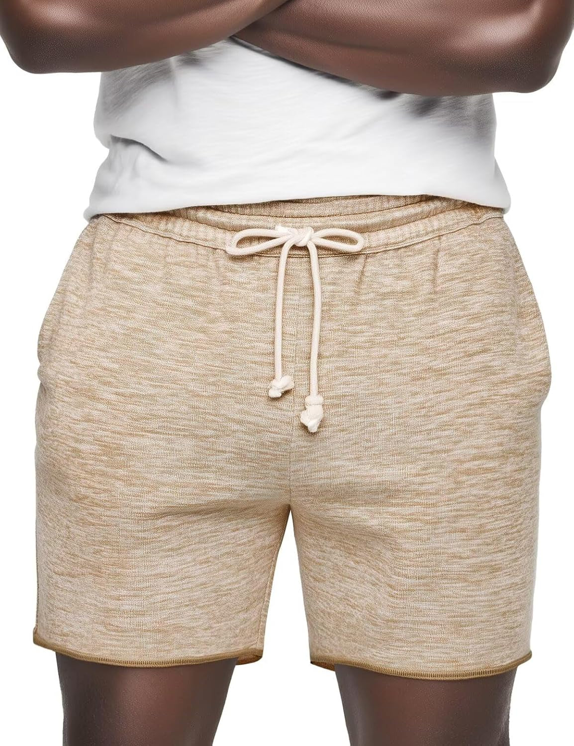 Men's Knit Terry Cloth Lounge Shorts with Drawstring and Pockets - 6 Inch Athletic Sweat Shorts