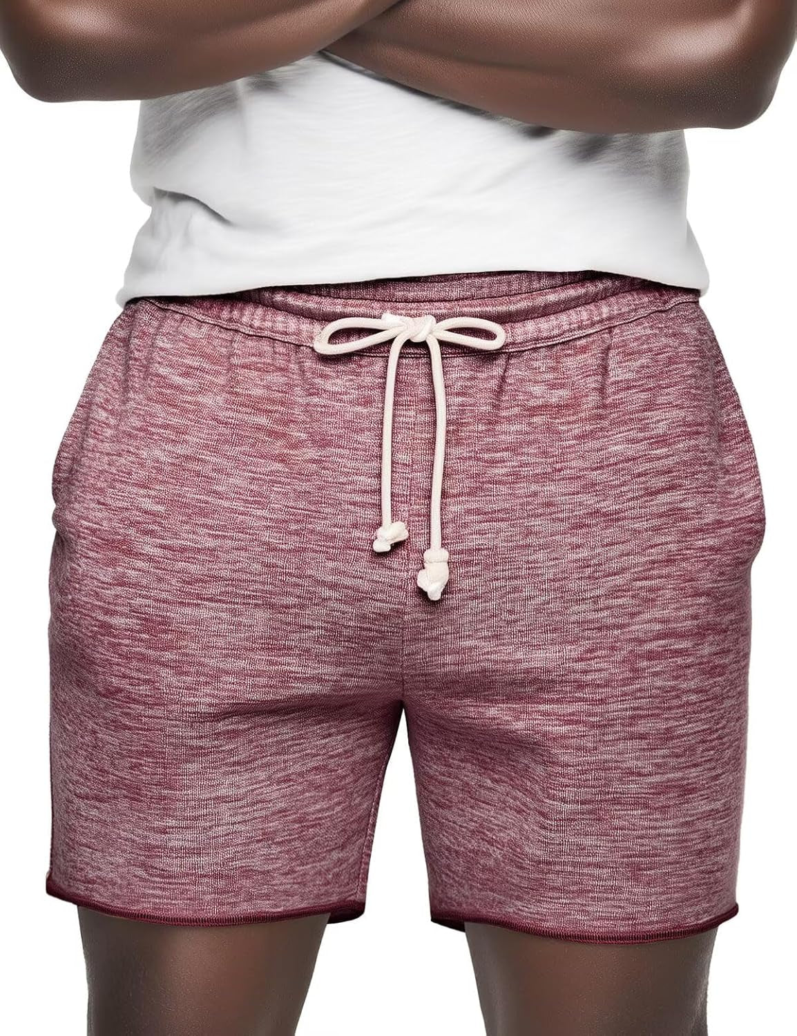 Men's Knit Terry Cloth Lounge Shorts with Drawstring and Pockets - 6 Inch Athletic Sweat Shorts