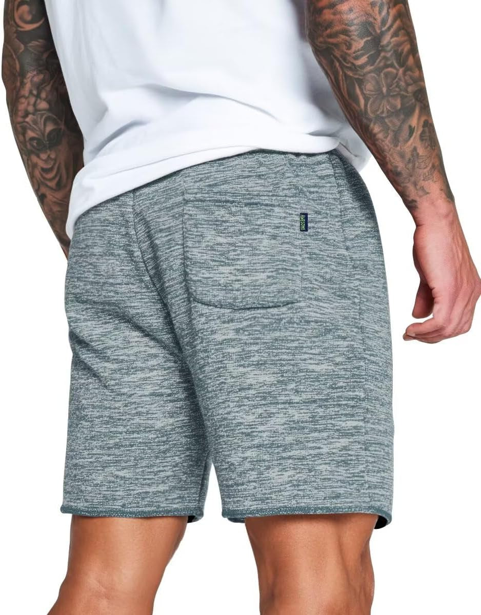 Men's Knit Terry Cloth Lounge Shorts with Drawstring and Pockets - 6 Inch Athletic Sweat Shorts