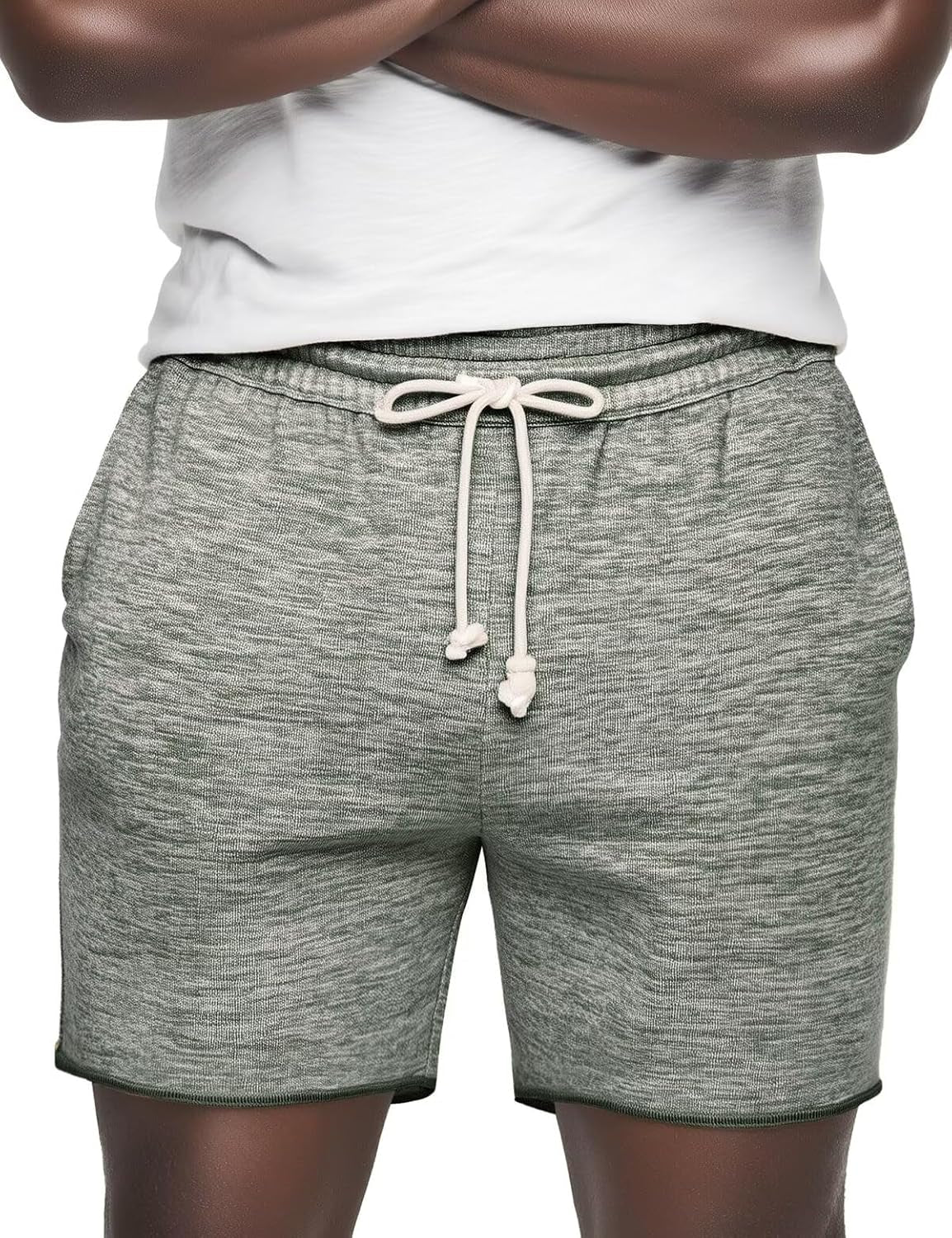 Men's Knit Terry Cloth Lounge Shorts with Drawstring and Pockets - 6 Inch Athletic Sweat Shorts